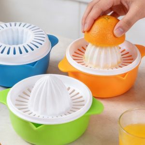 JUVIAAL Hand Press Manual Juicer Detachable Plastic Citrus Juicer Portable Stable Hand Lemon Squeezer Camping