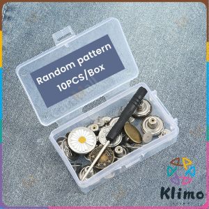 Klimo No Sewing Jeans Metal Waist Buttons with Screwdriver Adjustable Removable Pants Snap Buckles 10/20pc