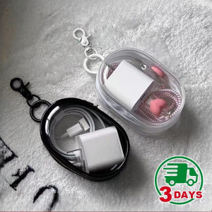 Cable Storage Box With Locking Hook Portable Charger Organizer Storage Data Protective Cover