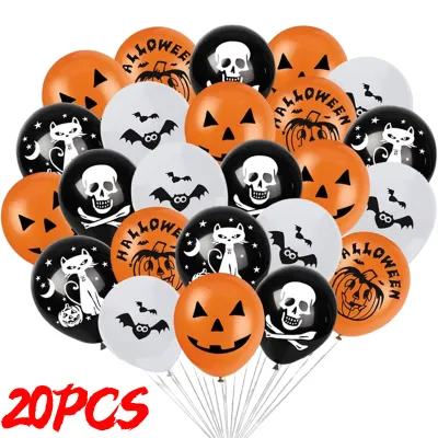 50Pcs 12 Inches Halloween Balloons Creative Pumpkin Ghost Latex Inflatable Balloons Kids Toys Halloween Party Decoration Supplies