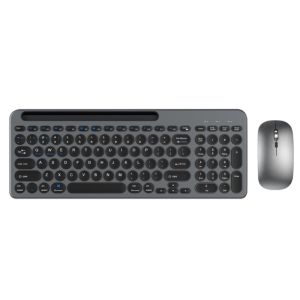 Bộ Bàn phím chuột không dây W709 có khe để điện thoại máy tính bảng - kết nối bluetooth 5.0 + Usb 2.4g Pin sạc TypeC