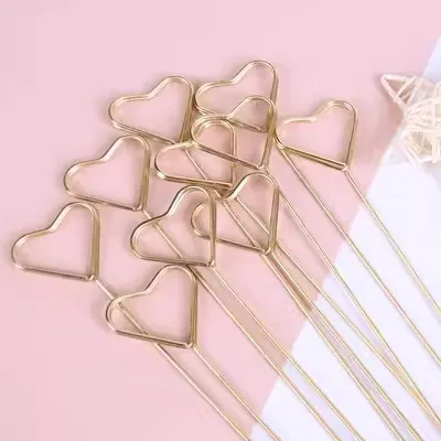 GOLD METAL WISH GIFT BOUQUET CARD KAD HOLDER Stick Clip Holders Paper Present Florist Flower Flora Bunga