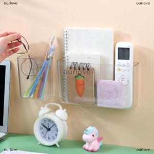 [COD] ourlove กล่องเก็บของติดผนังโปร่งใสกล่องจัดระเบียบชั้นวางข้างเตียงแบบไม่เจาะติดผนัง