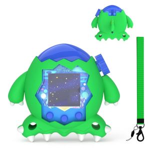MINIFELE 262 Cartoon Dinosaur Protective Case Anti-Scratch Silicone Skin Cover Sleeve Shockproof Games Console Protector for Tamagotchi Paradise Virtual Electronic Pet Game