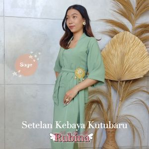 Cherrykebaya Setelan Kebaya Bali Kutubaru Rubina Lonceng Airflow dan Rok Kamen Airflow panjang selendang wisuda pesta modern