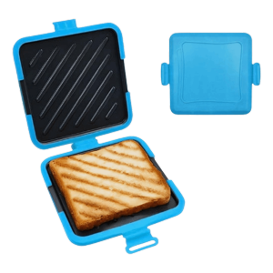 MADEWITH Double Sided Microwave Sandwich Maker Removable Fast Heating Microwave Toaster Food Grade Non Stick Panini Press Grill Pan Toast Waffles