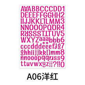A4 size Alphabet stickers 1 inch color English letter and number combination diy waterproof stickers