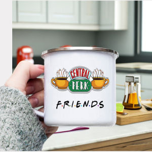 Dropshipping Personalized Name Central Perk Design Cup 12oz Enamel Wholesale Coffee Mug Tea Milk Cups2026