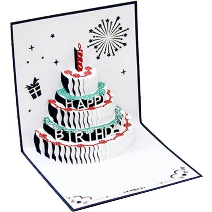 --Popup Birthday Greeting Card LED Light Birthday Cake Music Happy ...