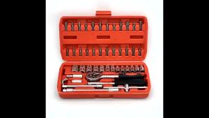 46Pcs Ratchet Wrench Set Car Repair Socket Tool Kit Torque Wrench Spanner Combo Household Maintenance