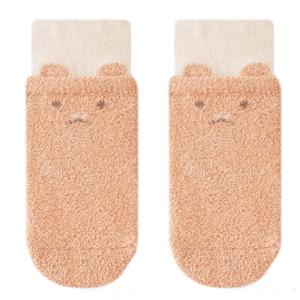 Trẻ sơ sinh vớ sàn cao su không trượt Grips san hô lông cừu Tất nhãn hiệu Terry prewalker vớ sàn 0-5y trẻ em ấm chân Hàng dệt kim