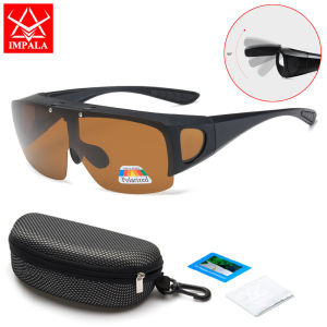 IMPALA PG2027D Phân cực Kính mát tròng lật cho nam giới và phụ nữ quá khổ Anti-Glare wraaparound Sunglasses photochromic UV400 tròng kính vừa vặn trên ánh sáng kính lái xe du lịch Shades