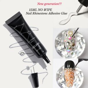 15ML No Wipe Nail Rhinestone Adhesive Glue for transparent Jewelry Sticky LED Nail Art UV Gel