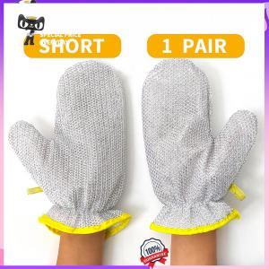 3 In 1 Multifunctional Dishwashing Gloves with Steel Wire Scourer Palm Waterproof Kitchen Cleaning Gloves Oil Resistant Durable Reusable Household Housework Gloves Scratch Free for Non Stick Pans Easy Rinse