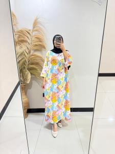( PROMO ) Daster Lengan 3 per 4 Busui Semata Kaki Viral TikTok Bahan Rayon Premium Adem Hluan Murah 2023 Viral Kekinian