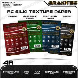 Kertas Foto Doff Silki Texture Kulit Jeruk 4R 100 Lembar Professional Silki RC Glossy Photo Paper Motif Pearl Canvas Satin / Luster Resin Coated