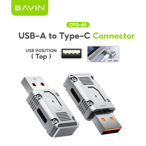 BAVIN O60 120W OTG Data Transfer & Fast Charging Adapter for USB to Type-C USB 3.1& 10Gbps Speed for Tablets/Smartphones