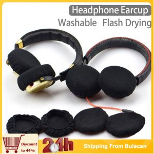 1Pair Stretchable Fabric Dustproof Headphone Earcup Washable Sanitary Earpad for On-Ear Headphone