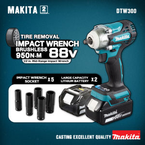 Makita 48V 6.0Ah Impact Wrench Cordless Brushless With 2 Batteries