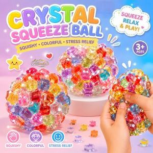 Allieuka New Creative Explosion Beads Kneading Ball Crunchy Squishy Ice Cube Soft Sensory Dpression Toys