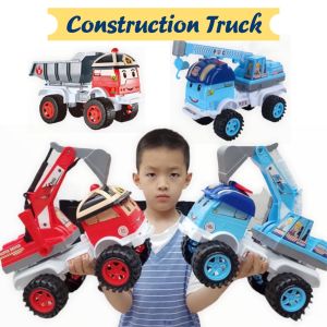 46CM Big Size Roy Poli Children Cute Cartoon Model Vehicles Crane Truck Car Toys