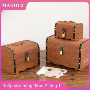 [COD] MADOU2 1 Bộ Cổ Điển Kho Báu Hộp Lưu Trữ Bằng Gỗ Kho Báu Ngực Với Khóa Con Heo Đất Ngân Hàng Tổ Chức Tiết Kiệm Hộp Trường Hợp Đối Với Trang Trí Nội Thất