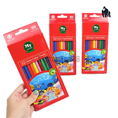 Pensil 12 Warna Panjang MY PENCIL / Color Pencil Paper Box Classic / Coloring Set Anak Anak