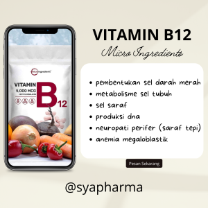 Vitamin B12 5000mcg Methlcobalamin Untuk Sel Darah Merah Metabolisme Sel Saraf Produksi DNA