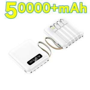 Mini power bank 800000mah original brand fast charging powerbank with built in cord Portable charger buy 1 give 1 gift