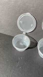 【COD】50pcs Hinged Sauce Cup 1/2/3oZ Gravy Dessert Cup With Lid ENVIRONMENTAL FRIENDLY
