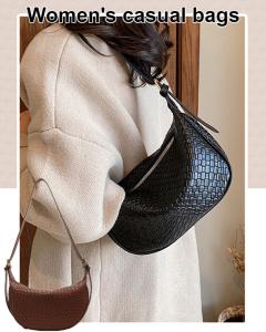 Womens body bag crescent armpit bag woven pattern body bag shoulder body bag