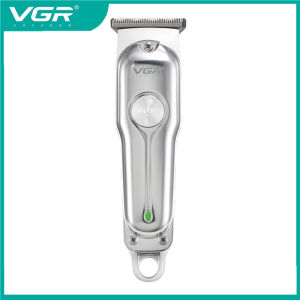 VGR 70Th Anniversary Silver Rechargeable Hair Clipper Cordless Electric Hair Trimmer Professional Haircut Shaver Beard Shaver Machine All Metal