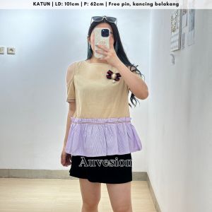 483 ribbon two tone blouse