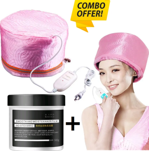 【combo set】 HAIR STEAMER+ KERATIN HAIR MASK 500ML 🇲🇾🇲🇾👍KL READY STOCK ELECTRONIC HAIR STEAMER SPA HAIR CAP STEAMER + Hair Mask Krim Lurus Rambut Hair Keratin steam rambut