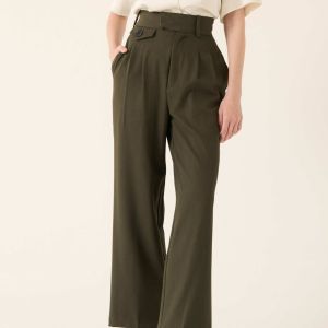 AIMMIES LUXE - Button Pants กางเกงขายาว สี Olive