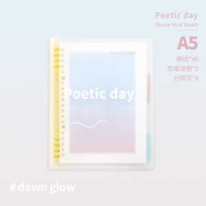 Ins Korean Style Fall in Transparent Journal Notebook Cute Notebook A5 B5 loose-leaf Notebook Line Page Stationery School Supplies ins韩国风透明活页笔记本记事本