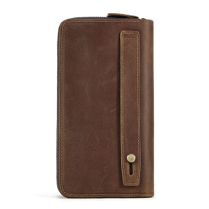Ví Bóp Dài chất liệu Da Ngựa Khóa Kéo Crazy Horse Leather cao cấp (RFID NFC) (Wallet)