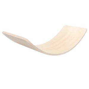 Wooden Balance Board Wobble Board Preschool Toys Early Learning Kid Yoga Curvy Board Rocker Board Kid Size Natural Wood