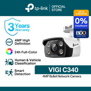 TP-Link Official Store | VIGI C340 V1 | 4MP Outdoor Full-Color Bullet Home Security Network CCTV Camera Connect to Cellphone
