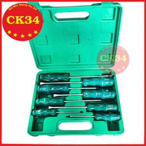 Bộ tua vít-Bộ 8 tua vít hoa thị có lỗ tua vít bake tua vít dẹt các kích cỡ hàng TUOCHI có hộp đựng