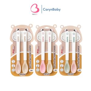 Bộ 2 Muỗng Thìa Báo Nóng Honper Nhựa PP và TPE Cao Cấp An Toàn Cho Bé bebi123shop
