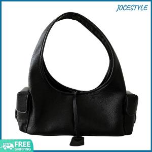 Women PU Retro Shoulder Bag Large Capacity Top Handle Bag Multiple Pockets Solid Color Handbag for Daily Travel Work Shopping School
