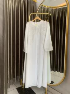 Dress Abaya Putih Turkey Gamis Arab Wanita Remaja Elegan Kekinian