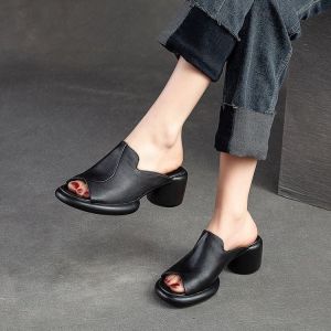 [Free Shipping] 2026 Summer Sandals Thick-Soled Open-Toe Casual Stylish New Design Lightweight Comfortable Soft Leather WomenS Shoes Slippers For Outdoor Wear