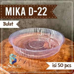(isi 50 pcs) mika alas kue bulat bening ukuran D20 dan D22  mika alas bolu ketan pandan bening