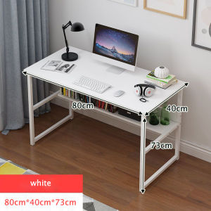 Wooden Study Table PC Desk with Rack BookshelvesComputer Work Table for OfficeWritingVanityHome