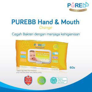 Pure Baby - Pure BB - PureBB Hand & Mouth Baby Wipes (60s/10S) Food Grade - Tissue Basah Bayi (Aloe Vera & Orange)