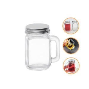 3Pcs Mini Mason Jar Glass Espresso Cup with Lid and Handle Sealed Leakproof Liquid Sub-package Bottle for Jam Honey