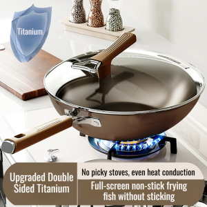 Double-Sided Titanium Alloy Nonstick Frying Pan Quickly Heats Oil-Free Cooking Durable Kitchen Tool