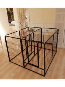 กรงสุนัขปรับขนาดได้ (60x120x70 ซม.) คอกสุนัข คอกสัตว์เลี้ยง กรง รุ่นแข็งแรง size M ขนาด 60x120x70 cm เปลี่ยนรูปแบบขยายขนาดได้ สัตว์เลี้ยงสุนัขรั้วรั้วในร่มที่มีห้องน้ำแยกประตูสุนัขขนาดใหญ่และขนาดเล็กฟรีรวมกันร/ที่มีอยู่ในรุ่นขยาย (100 * 160 * 80CM)
